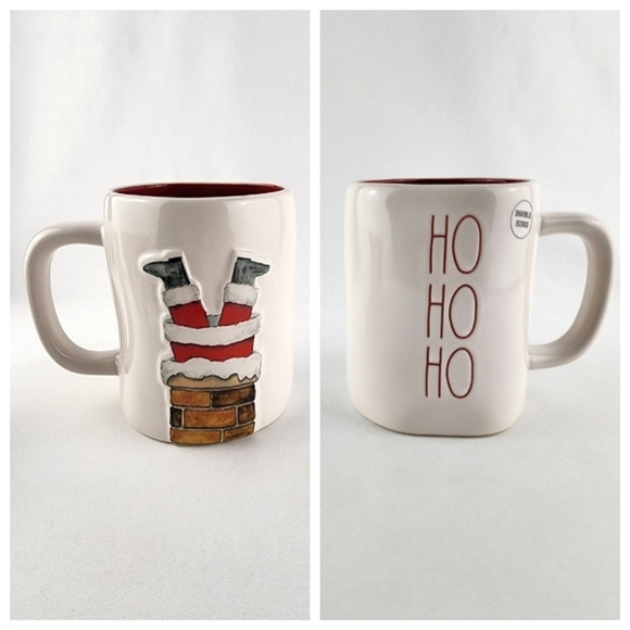 Rae Dunn Other - Rae Dunn 2 Sided Artisan Collection Santa & HO HO HO Christmas Mug White  Red